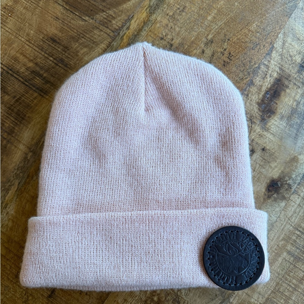 Duluth Pack Pink Knit Beanie with Leather Patch